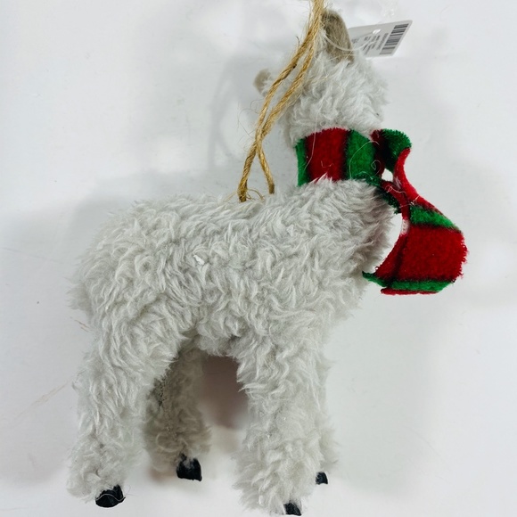 Christmas Ornament Llama Made Of Gray Faux Fur - Picture 4 of 4